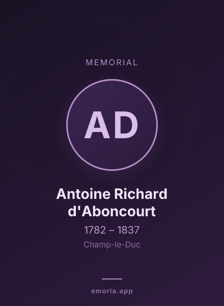 Memorial portrait of Antoine Richard d'Aboncourt