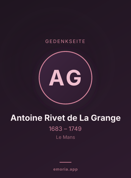 Gedenkportrait von Antoine Rivet de La Grange