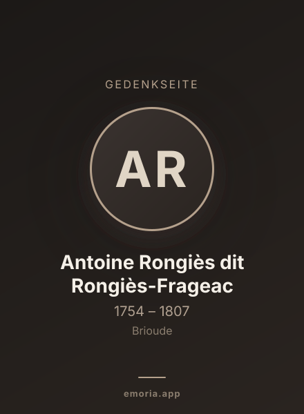 Gedenkportrait von Antoine Rongiès dit Rongiès-Frageac