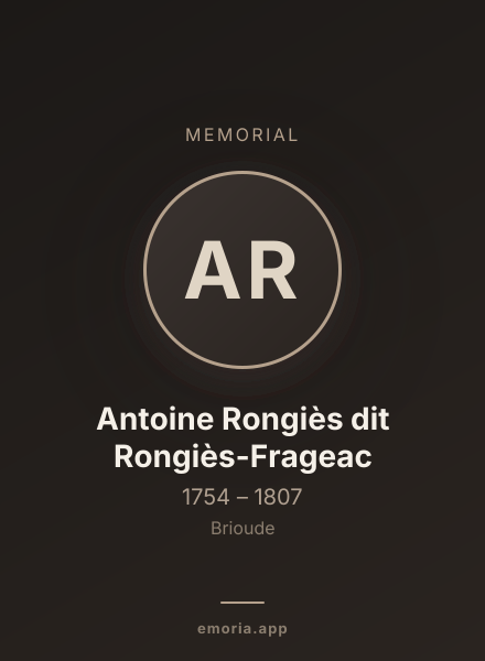 Memorial portrait of Antoine Rongiès dit Rongiès-Frageac
