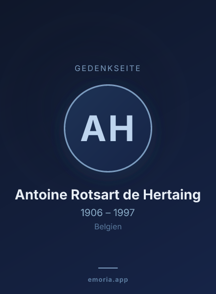 Gedenkportrait von Antoine Rotsart de Hertaing