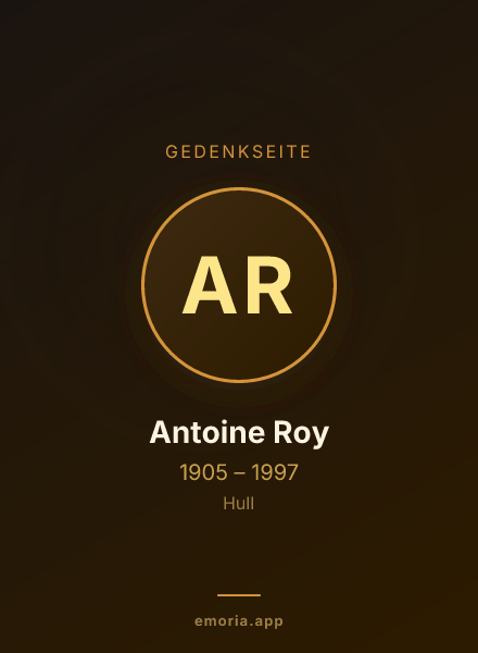 Gedenkportrait von Antoine Roy