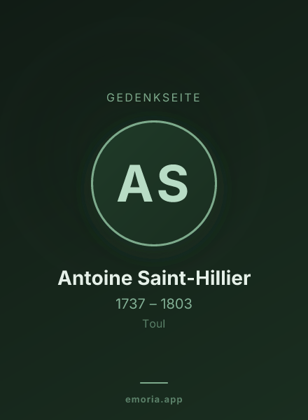Gedenkportrait von Antoine Saint-Hillier