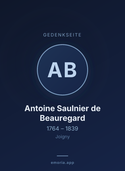 Gedenkportrait von Antoine Saulnier de Beauregard