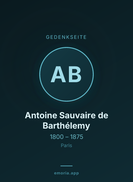 Gedenkportrait von Antoine Sauvaire de Barthélemy