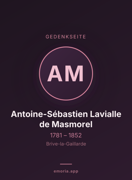 Gedenkportrait von Antoine-Sébastien Lavialle de Masmorel