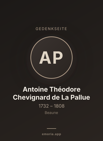 Gedenkportrait von Antoine Théodore Chevignard de La Pallue