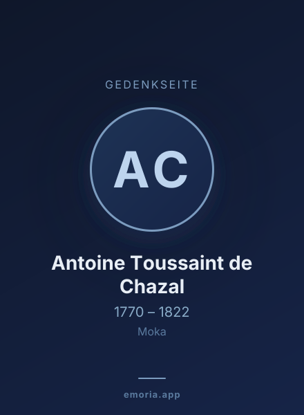 Gedenkportrait von Antoine Toussaint de Chazal