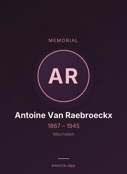 Memorial portrait of Antoine Van Raebroeckx