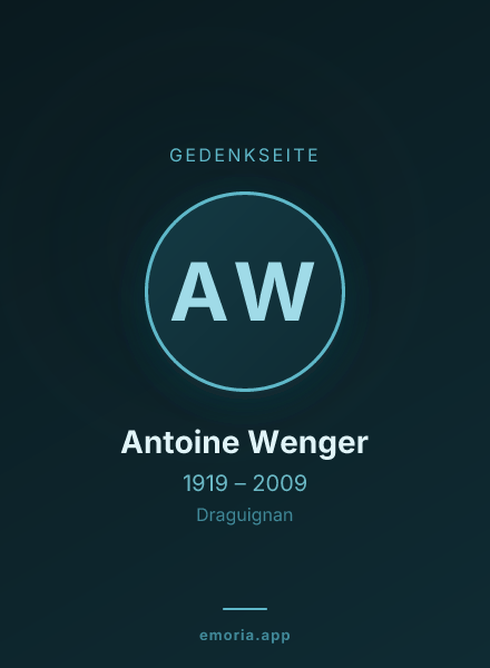 Gedenkportrait von Antoine Wenger