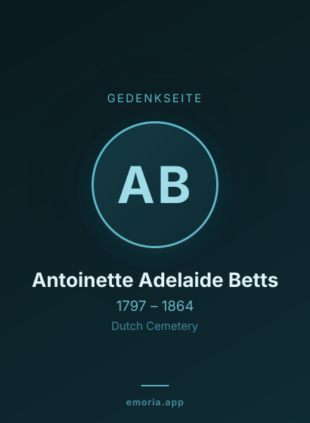 Gedenkportrait von Antoinette Adelaide Betts
