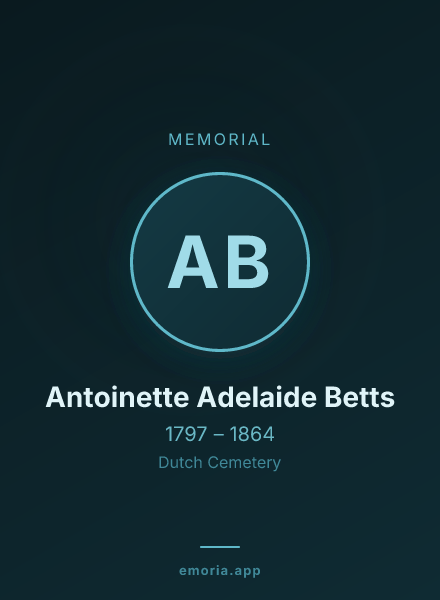 Memorial portrait of Antoinette Adelaide Betts