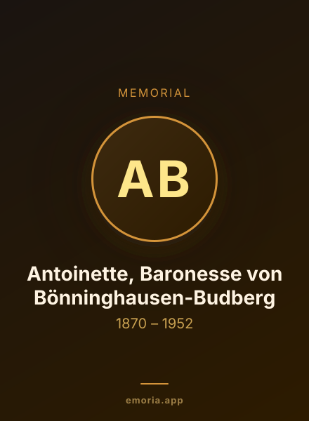 Memorial portrait of Antoinette, Baronesse von Bönninghausen-Budberg