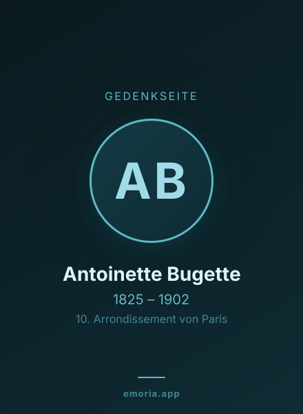 Gedenkportrait von Antoinette Bugette