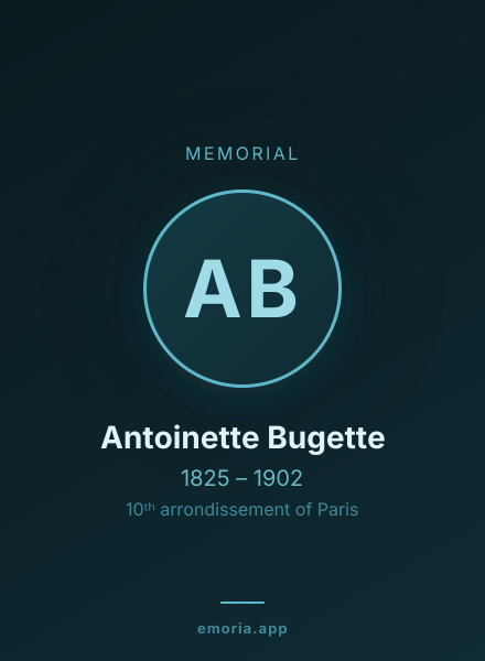 Memorial portrait of Antoinette Bugette