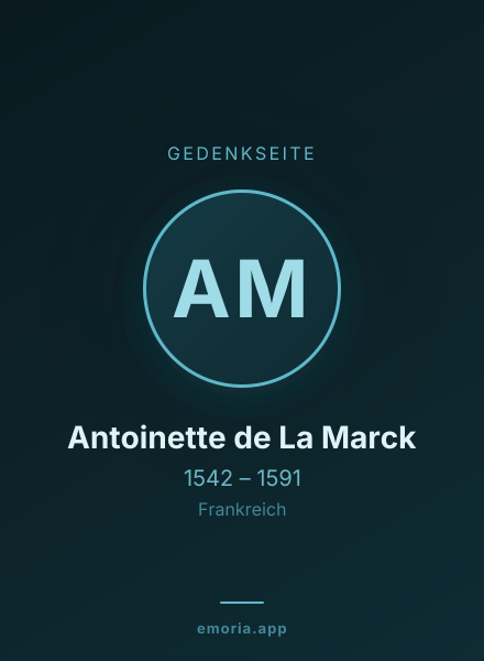 Gedenkportrait von Antoinette de La Marck