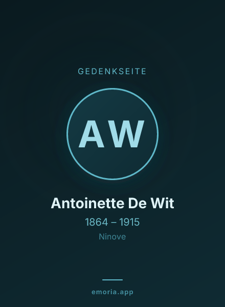 Gedenkportrait von Antoinette De Wit
