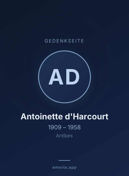 Gedenkportrait von Antoinette d'Harcourt