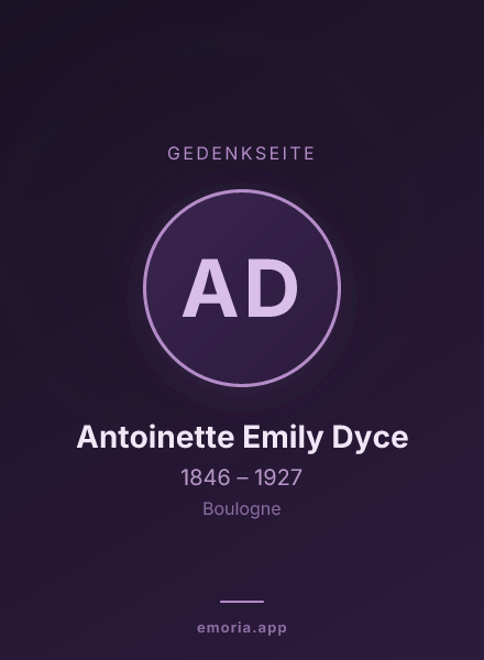 Gedenkportrait von Antoinette Emily Dyce