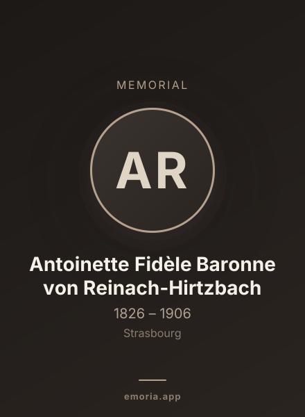 Memorial portrait of Antoinette Fidèle Baronne von Reinach-Hirtzbach