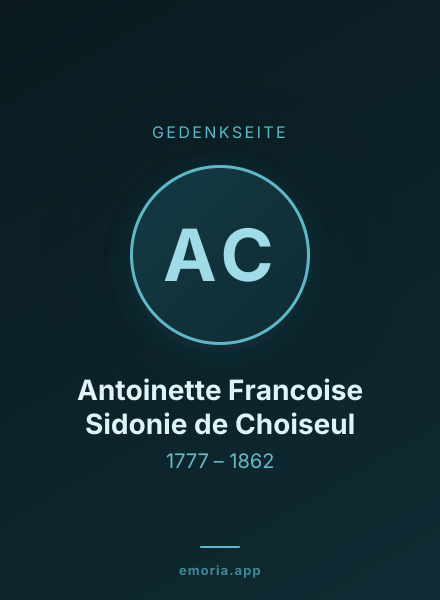 Gedenkportrait von Antoinette Francoise Sidonie de Choiseul