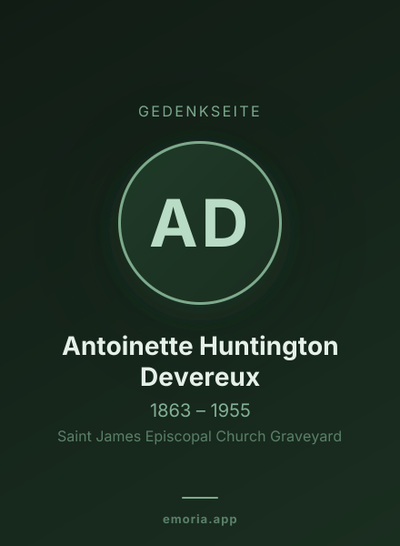Gedenkportrait von Antoinette Huntington Devereux