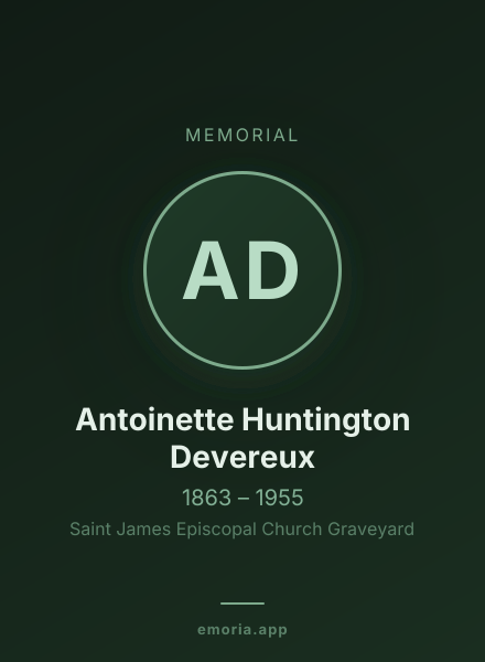 Memorial portrait of Antoinette Huntington Devereux