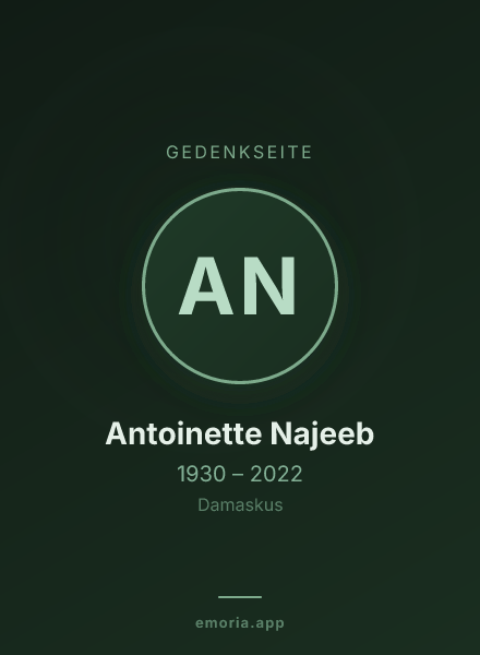 Gedenkportrait von Antoinette Najeeb