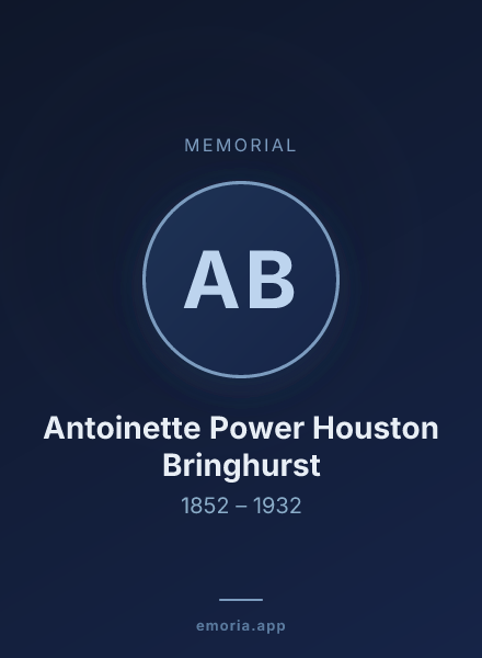 Memorial portrait of Antoinette Power Houston Bringhurst