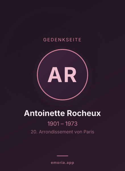 Gedenkportrait von Antoinette Rocheux