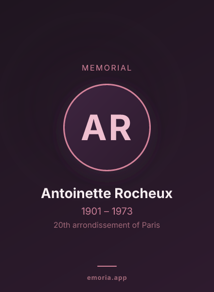 Memorial portrait of Antoinette Rocheux