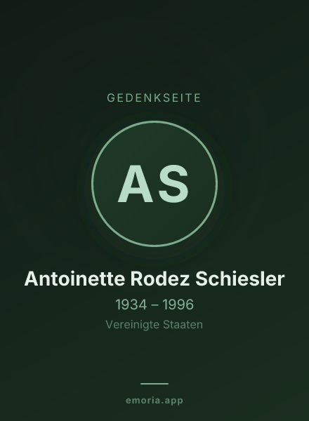 Gedenkportrait von Antoinette Rodez Schiesler