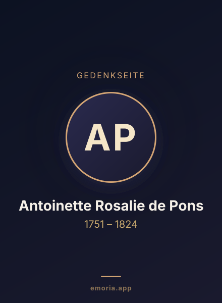 Gedenkportrait von Antoinette Rosalie de Pons