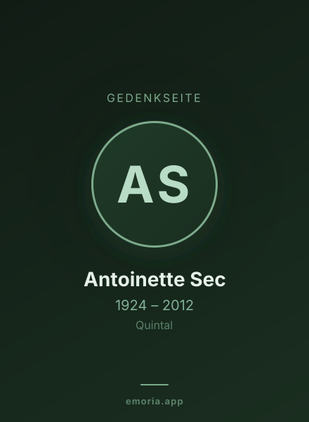 Gedenkportrait von Antoinette Sec