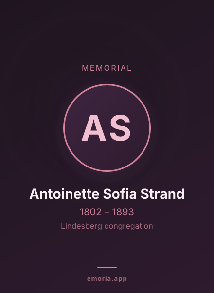 Memorial portrait of Antoinette Sofia Strand