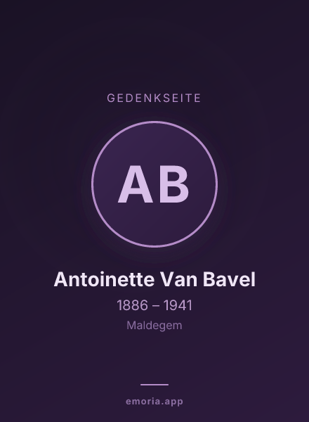 Gedenkportrait von Antoinette Van Bavel
