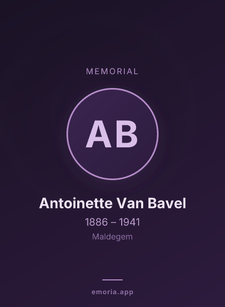Memorial portrait of Antoinette Van Bavel