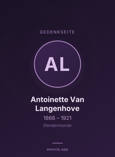 Gedenkportrait von Antoinette Van Langenhove