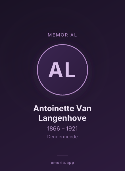 Memorial portrait of Antoinette Van Langenhove