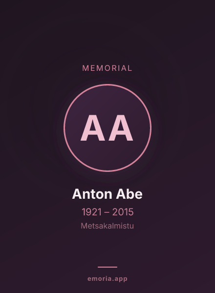 Memorial portrait of Anton Abe
