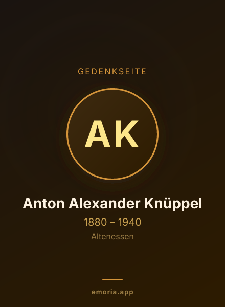 Gedenkportrait von Anton Alexander Knüppel