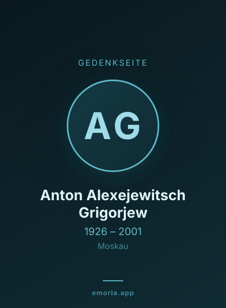 Gedenkportrait von Anton Alexejewitsch Grigorjew