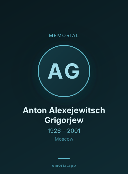 Memorial portrait of Anton Alexejewitsch Grigorjew