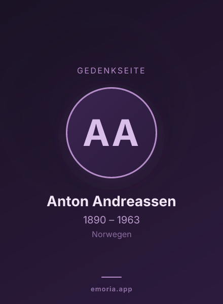 Gedenkportrait von Anton Andreassen