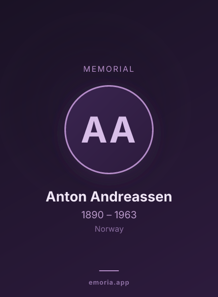 Memorial portrait of Anton Andreassen