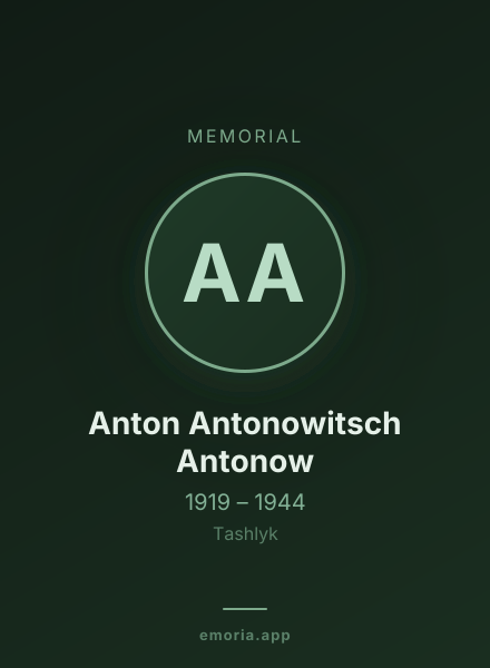Memorial portrait of Anton Antonowitsch Antonow