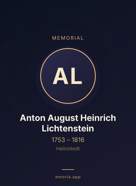 Memorial portrait of Anton August Heinrich Lichtenstein