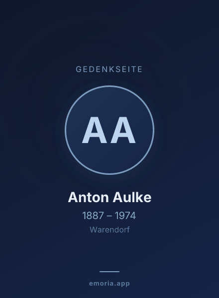 Gedenkportrait von Anton Aulke