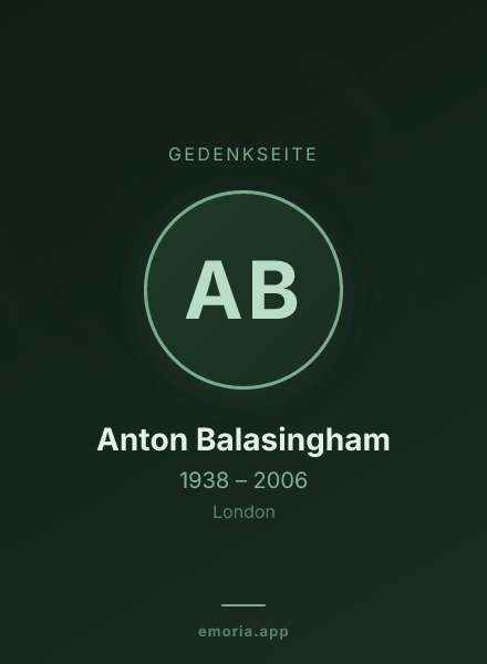 Gedenkportrait von Anton Balasingham