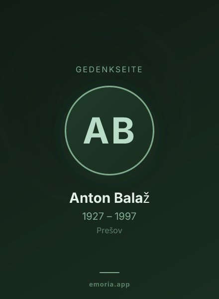 Gedenkportrait von Anton Balaž
